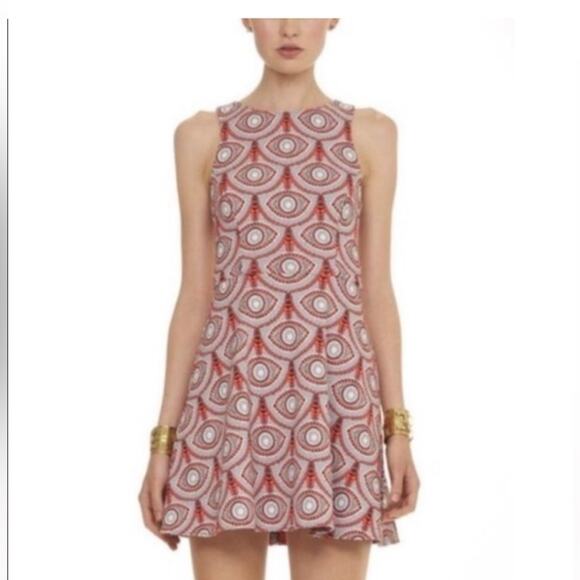 Mara Hoffman Short Sleeve Dress Abstract Print Evil Eye Fit & Flare - Picture 3 of 14